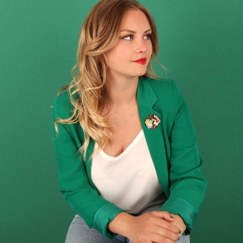 Брошь TARATATA, Ketchup, смола,слюдяной порошок,шнур, TT-W23-08204-10M серебристый фото 4