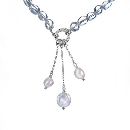 Колье Lanzerotti, Pianoforte, с жемчугом барокко и хрусталем, LZ-25.12-391 хрустальный фото 2