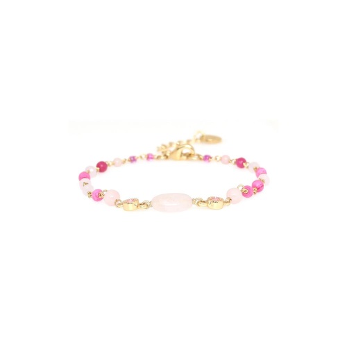 Браслет Franck Herval, Loulou, агат, жад, розовый кварц, Swarovski, FH25.1-13-72971 розовый