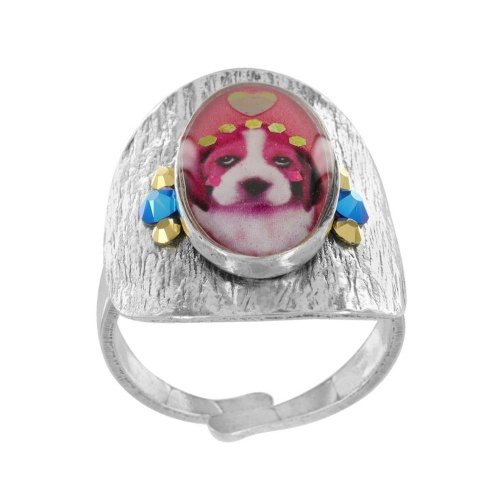 Кольцо TARATATA, Tootoo, разъемное,со смолой,стразами и блестками, TT-W23-10425-105 розовый