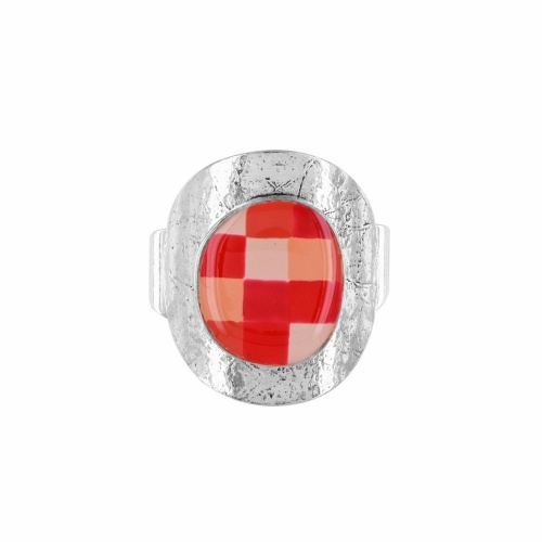 Кольцо TARATATA, Gomme, разъемное, с цветной смолой и узорами, TT-W25-03404-103 красный фото 4