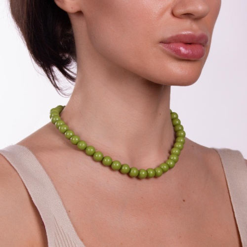 Колье Moon Paris, Valentine, с акриловыми бусинами, MVL-22.12-002 оливковый фото 2