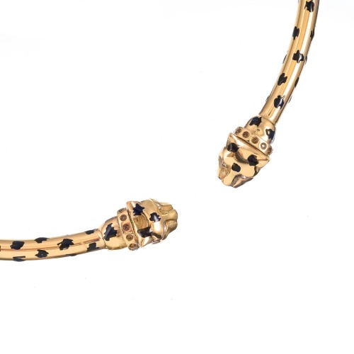 Колье Polina Firenze, гривна, пантера с кристаллами и эмалью, PF26.1-CL4364 золотистый фото 2