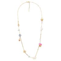 Колье Franck Herval, Angelica, жемчуг, перламутр, аквамарин, бусины, FH25.2-15-64371 золотистый