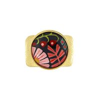 Кольцо TARATATA, Frida, разъемное, с цветной смолой и узорами, TT-H25-06420-20M золотистый