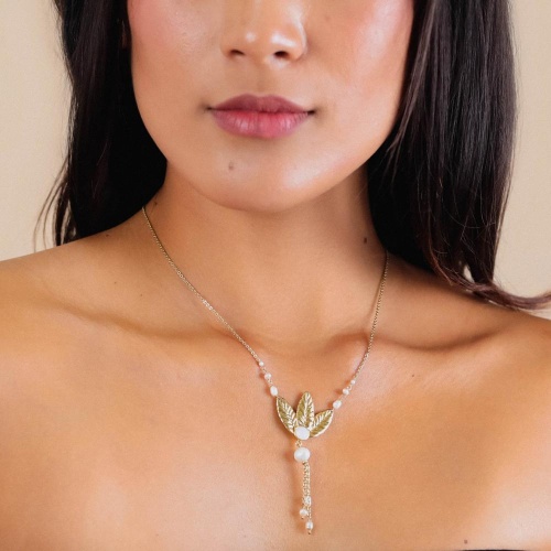 Колье Franck Herval, Merry, с кристаллом Swarovski и жемчугом, FH24.2-15-64132 золотистый фото 5