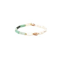 Браслет Nature Bijoux, Menthe a l`eau, стрейч,с авантюрином, перламутром, яшмой, NB23.1-13-42683 зеленый