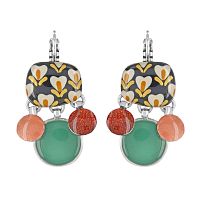 Серьги TARATATA, Etincelle, с цветной смолой и слюдяным порошком, TT-W25-08779-10M серебристый