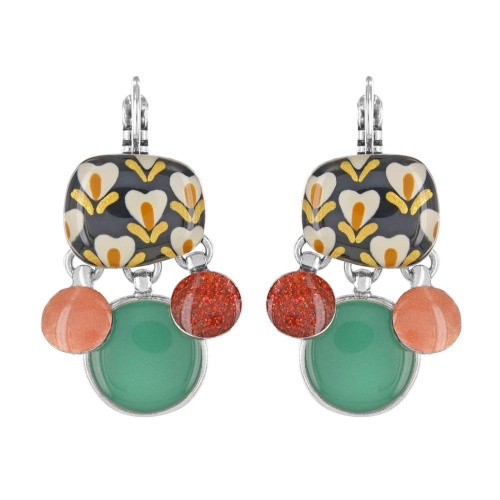 Серьги TARATATA, Etincelle, с цветной смолой и слюдяным порошком, TT-W25-08779-10M серебристый