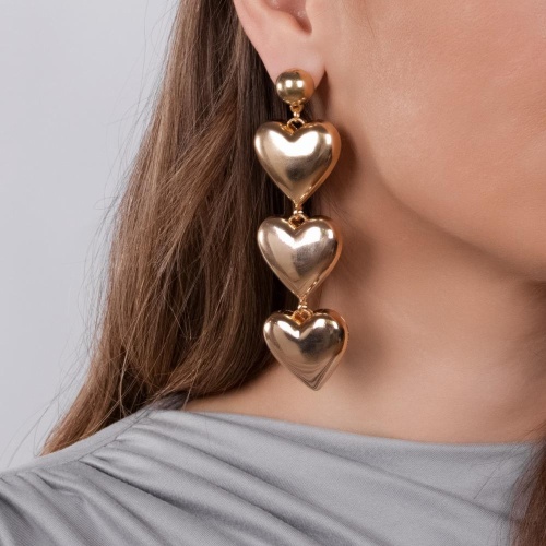 Серьги Moon Paris, с сердцами, Mo-Y24.06-028 золотистый фото 2