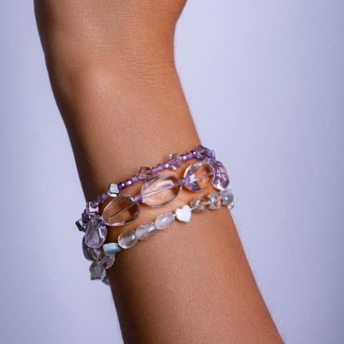 Браслет Lanzerotti, Ispirazione, аметист, флюорит, кварц, перламутр, LZ-24.10-401 сиреневый фото 2