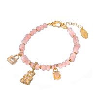 Браслет Lanzerotti, Anne with an E, с кварцем, кошачьим глазом и кристаллами, LZ-25.08-227 розовый