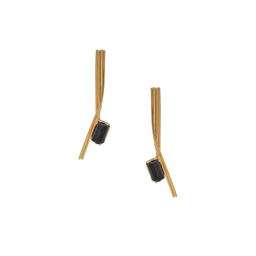 Серьги Katerina Vassou, Violet, со вставкой из турмалина, KV26.1-308853GTOURM черный фото 2