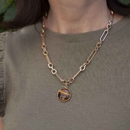 Колье Fiore Luna TIGER EYE, LN5147 BR/G фото 2