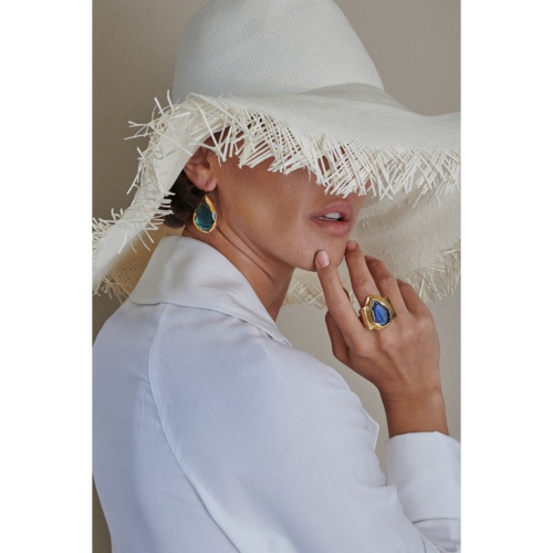 Кольцо Thot Gioielli, разъемное, с рейнстоуном, TG25.1-AN18V синий фото 2