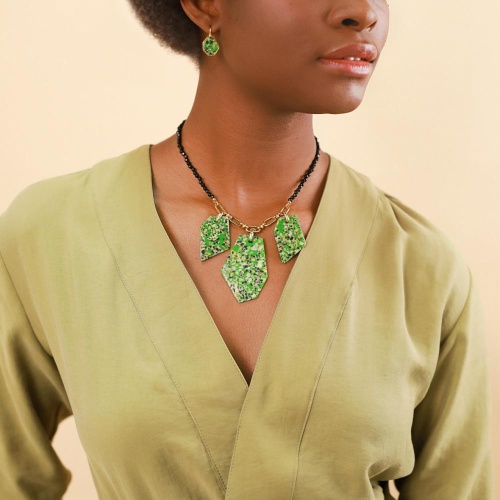 Колье Nature Bijoux, Palazzo, с далматинской яшмой в смоле и агатом, NB23.2-15-42830 зеленый фото 3