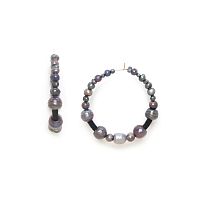 Серьги Nature Bijoux, Blue pearl, с жемчугом и кожей, NB24.2-12-79410 черный