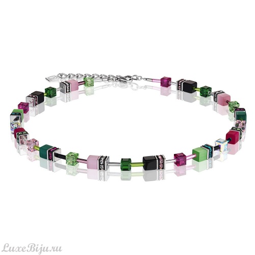 Колье Coeur de Lion Green-Pink 2838/10-0504
