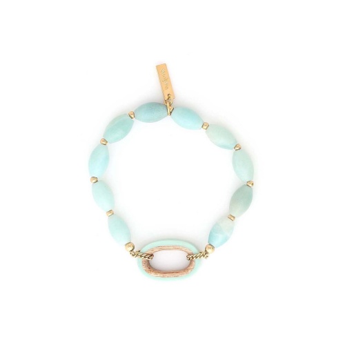 Браслет Nature Bijoux, Mississippi, стрейч, с амазонитом, деревом, эмалью, NB25.1-13-44060 бирюзовый фото 2