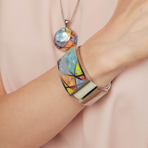 Браслет Fiore Luna на кожаном белом ремешке, CB01156-6 M/S фото 4