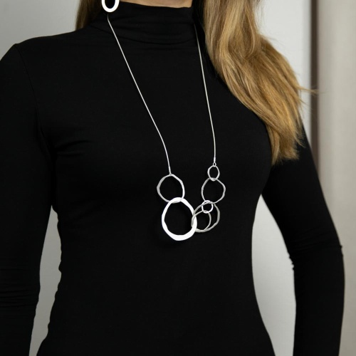 Колье Dansk Copenhagen, Elysian, с подвесками разных форм, DNSK25.2-9C2407006 серебристый фото 3