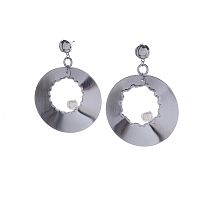 Серьги Moon Paris, Ringo, с подвеской и акриловой бусиной, MR-22.12-198 серебристый