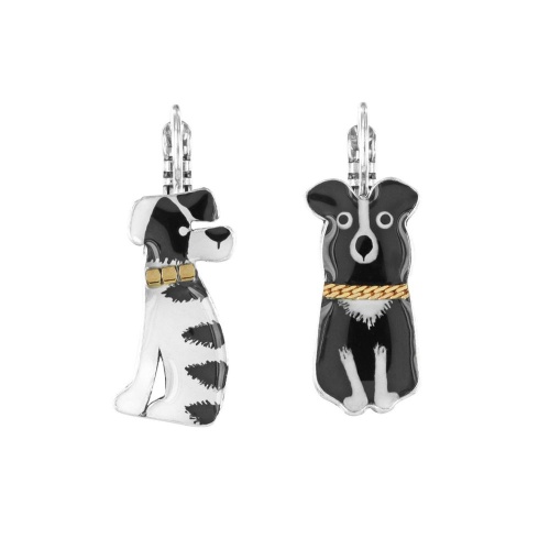 Серьги TARATATA, Pas bouger!, асимметрия, цветная смола, гематит, TT-W25-06755-102 черный