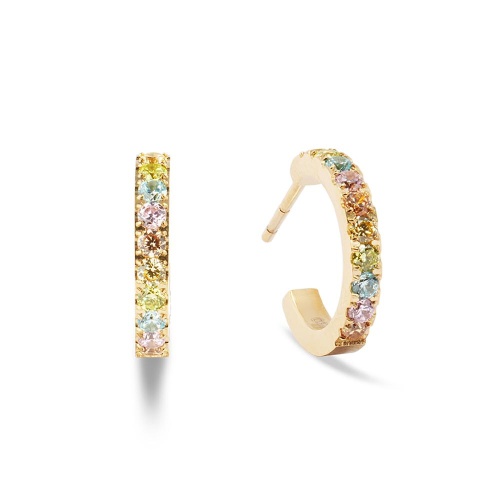 Серьги Coeur de Lion Hoop Multicolour Pastel Gold 15мм, 0146/23-1590 фото 3