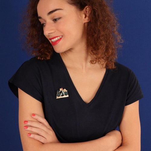 Брошь TARATATA, Carapate, цветная смола, декоративные элементы, TT-T22-01202-20M золотистый фото 7