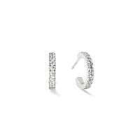 Серьги Coeur de Lion Hoop Crystal-Silver 15мм, 0146/23-1817