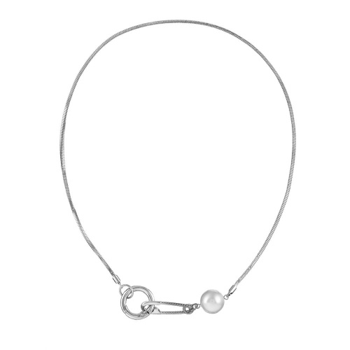 Колье Moon Paris, Ringo, с жемчужной бусиной и булавкой, MR-26.01-020 серебристый