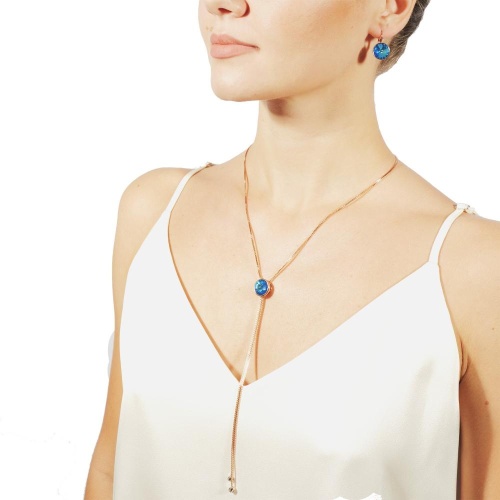 Серьги Fiore Luna Royal Blue Delite A1903.23 BL/RG фото 4