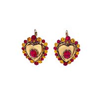 Серьги Celeste G, с сердцем и кристаллами Swarovski, CS26.1-1106 красный