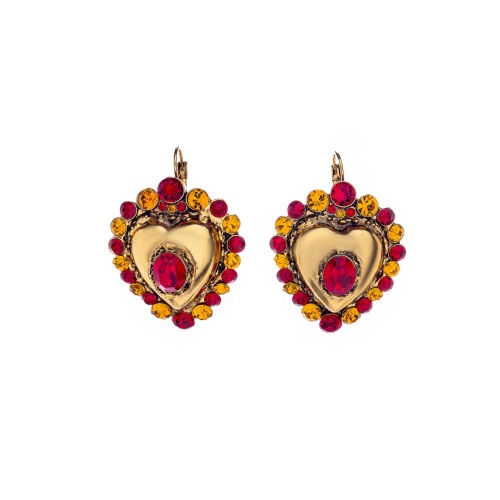 Серьги Celeste G, с сердцем и кристаллами Swarovski, CS26.1-1106 красный