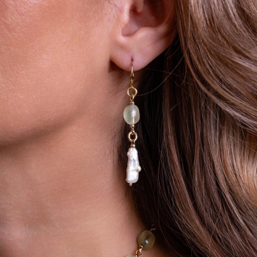 Серьги Lanzerotti, Ispirazione, пренит, жемчуг, LZ-24.10-458 мятный фото 2
