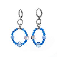 Серьги Lanzerotti, Marino, с кошачьим глазом и кристаллами, LZ-25.06-195 голубой