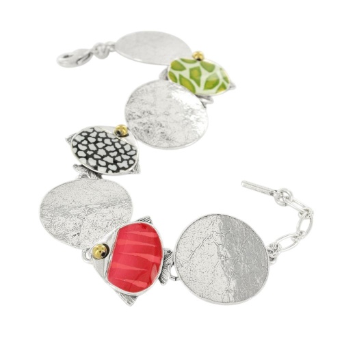 Браслет TARATATA, Sushi, с цветной смолой и стеклянными бусинами, TT-T25-06305-10M серебристый фото 4