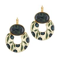 Серьги TARATATA, Olive, с цветной смолой и яшмой Камбаба, TT-W25-02720-20M золотистый