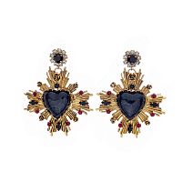 Серьги Celeste G, смальта, кристалл Swarovski, фианиты, CS26.1-2222 черный