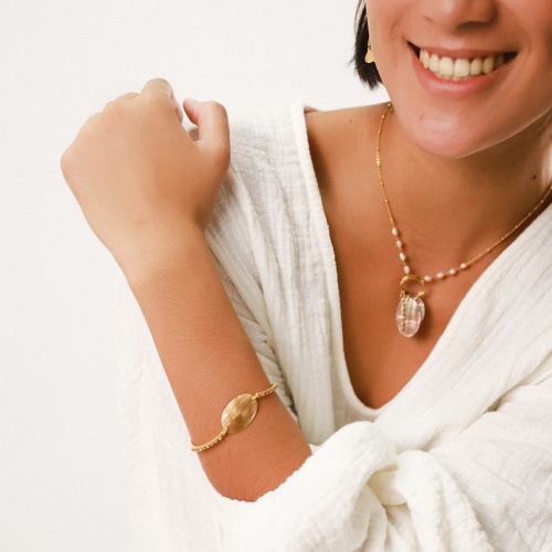 Браслет Franck Herval, Sherine, с кристаллами Swarovski и перламутром, FH22.2-13-72010 золотистый фото 7