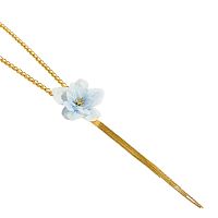 Колье Catherine Bijoux, Lotus flower, с цветком и цепями, CB26.1-5705AG голубой