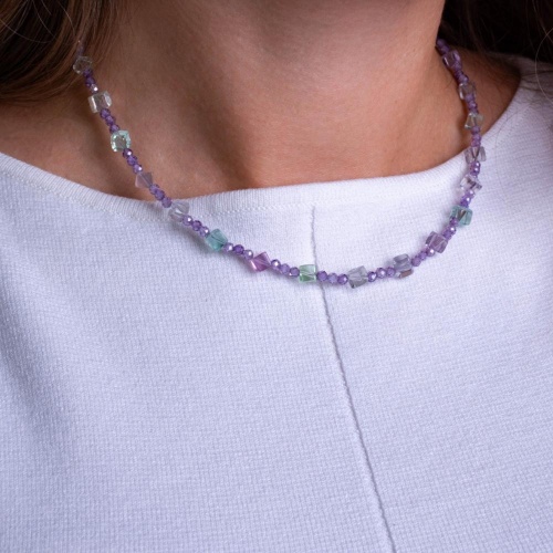 Колье Lanzerotti, Ispirazione, аметист, флюорит, LZ-24.10-399 сиреневый фото 3