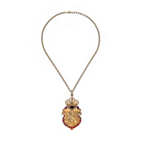 Колье Celeste G, с гербом и кристаллами Swarovski, CS26.1-2150 золотистый