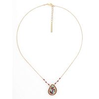 Колье Franck Herval, Cassandra, гранат, говлит, унакит, эмаль, FH25.2-15-64443 бордовый