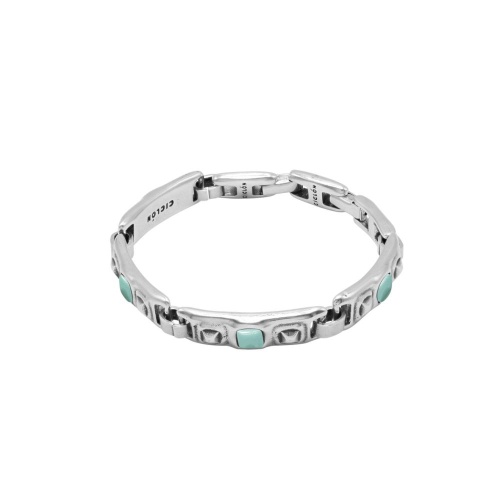 Браслет Ciclon, Multi Kubik, металл, с муранским стеклом, CN-243103 бирюзовый, 20