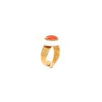 Кольцо Nature Bijoux, Porquerolles, разъемное, с костью и эмалью, NB23.1-19-24630 оранжевый