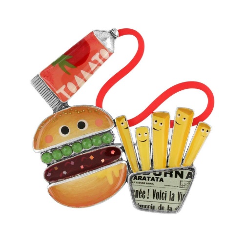 Брошь TARATATA, Ketchup, смола,глиттер,микрошарики,шнур,кабошон, TT-W23-08205-10M серебристый