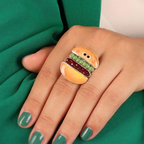 Кольцо TARATATA, Ketchup, разъемное,смола,глиттер,микрошарики,шнур, TT-W23-08418-10M серебристый фото 7