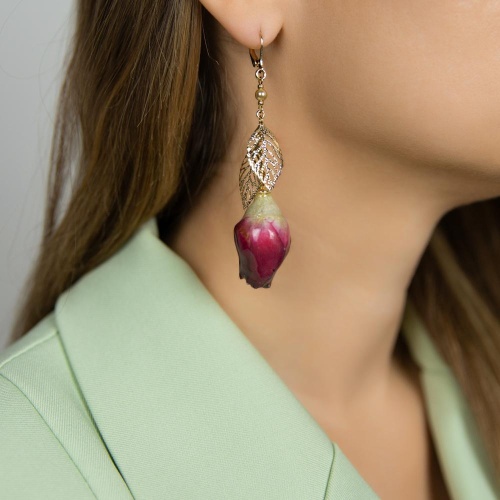 Серьги Lanzerotti, Erbario, с перламутром и бутоном розы, LZ-26.02-054 розовый фото 2