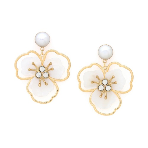 Серьги Franck Herval, Lisette, с перламутром, Swarovski и жемчугом, FH25.2-12-69676 белый